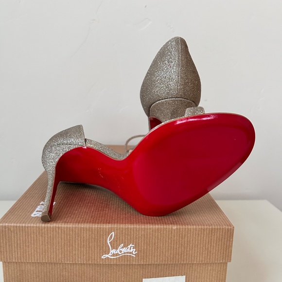 Christian Louboutin Toboggan silver glitter pumps - Picture 4 of 4